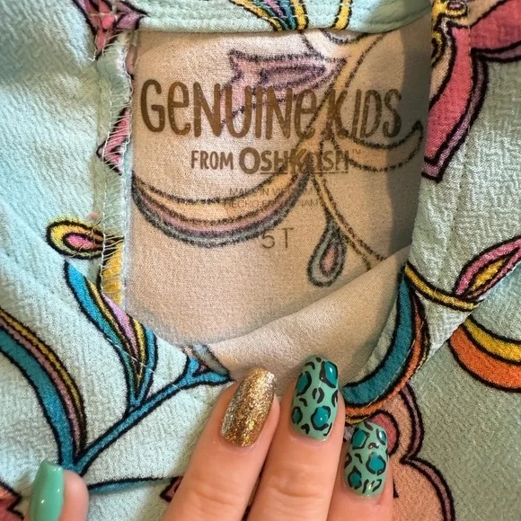 OshKosh B'gosh Floral One Piece - Pink and Blue - Picture 5 of 7